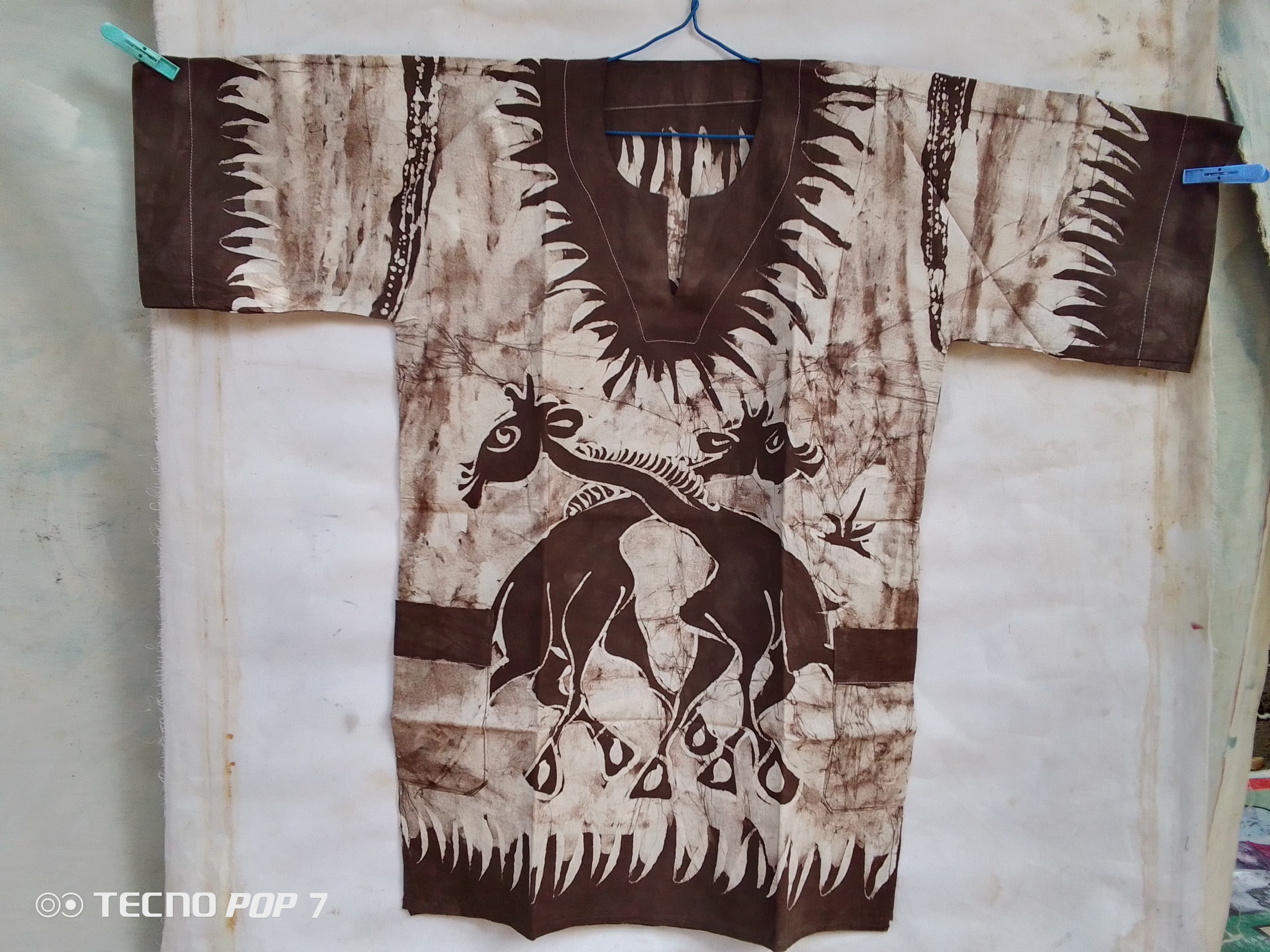Batik shirt – Brown & white 