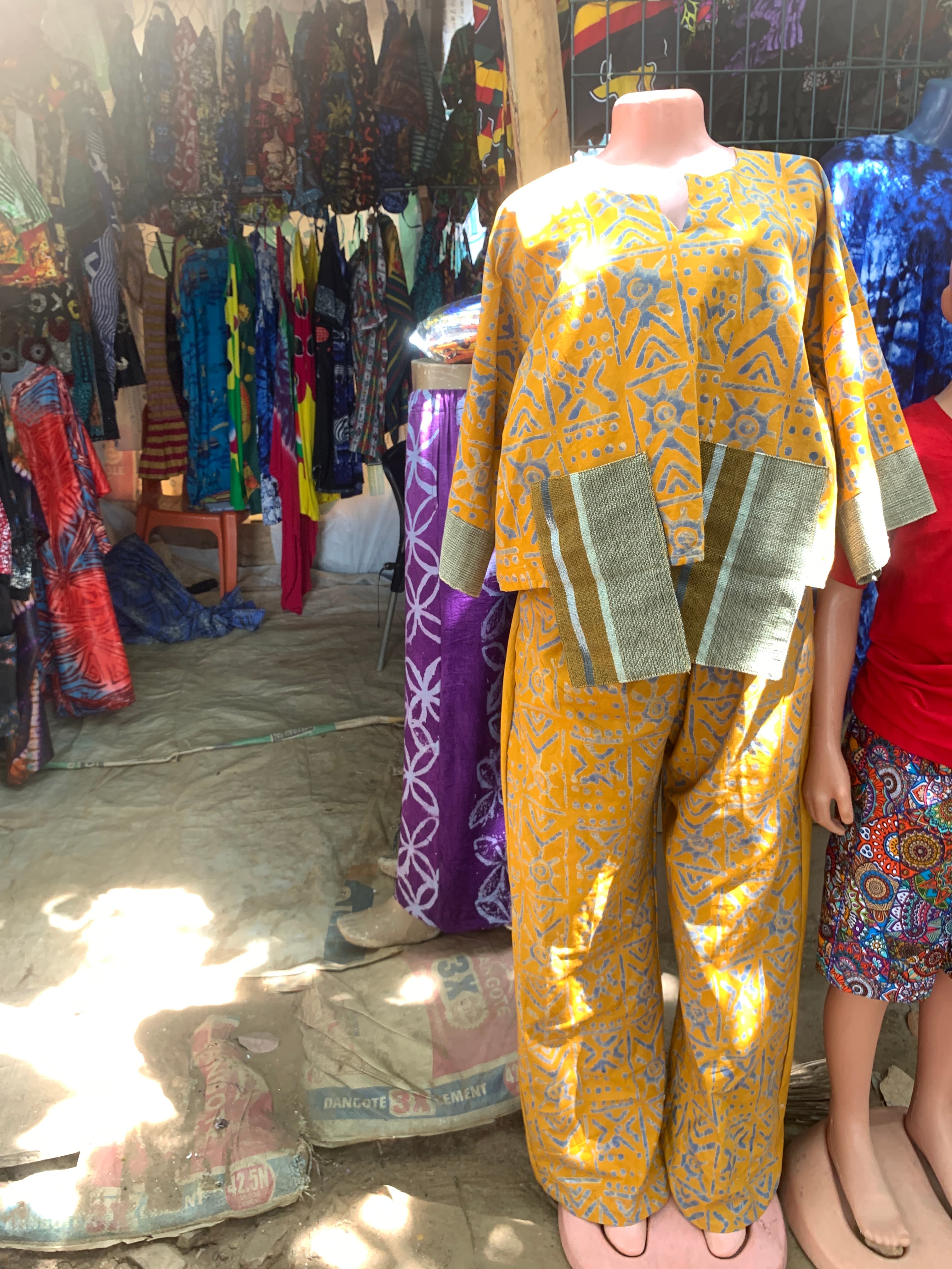 Ankara two piece  – Free sized orange two piece 