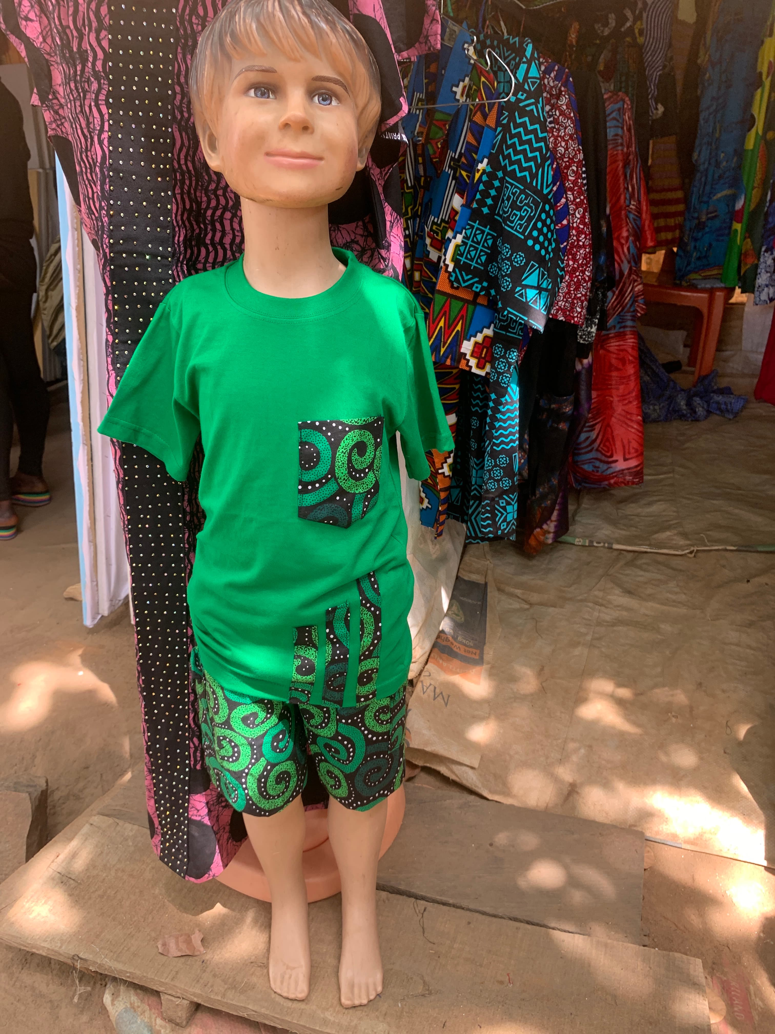 Two piece  – Kids short green two piece 
